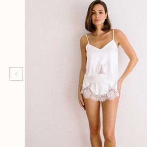 Elegant White Lace Trim Sleepwear Set